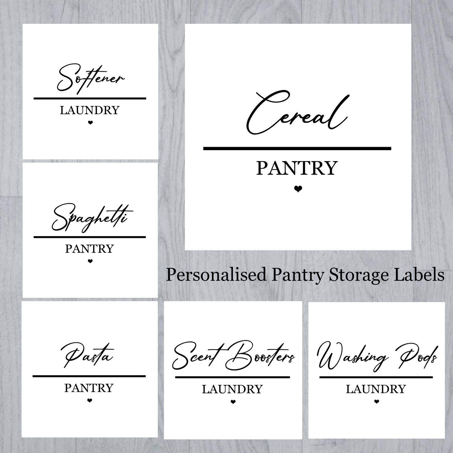 Household Personalised Pantry Cleaning Storage Organisation Labels