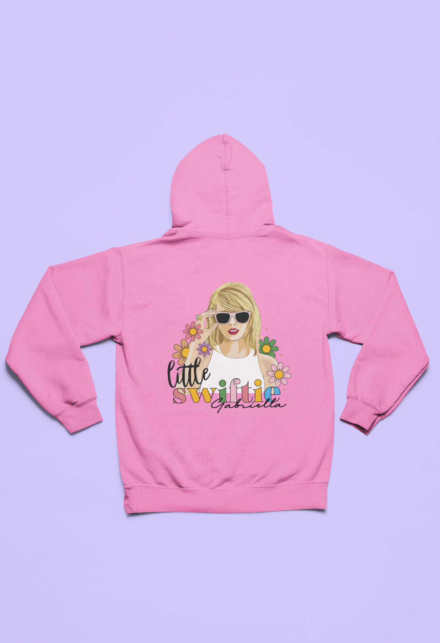 Personalised Little Swiftie Eras Tour Hoodie Rainbow