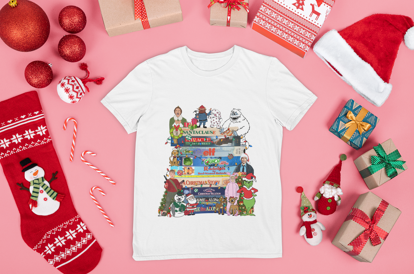 90s Retro Christmas T-Shirt – 100% Cotton Holiday Tee for Kids & Adults | Xmas Graphic Top