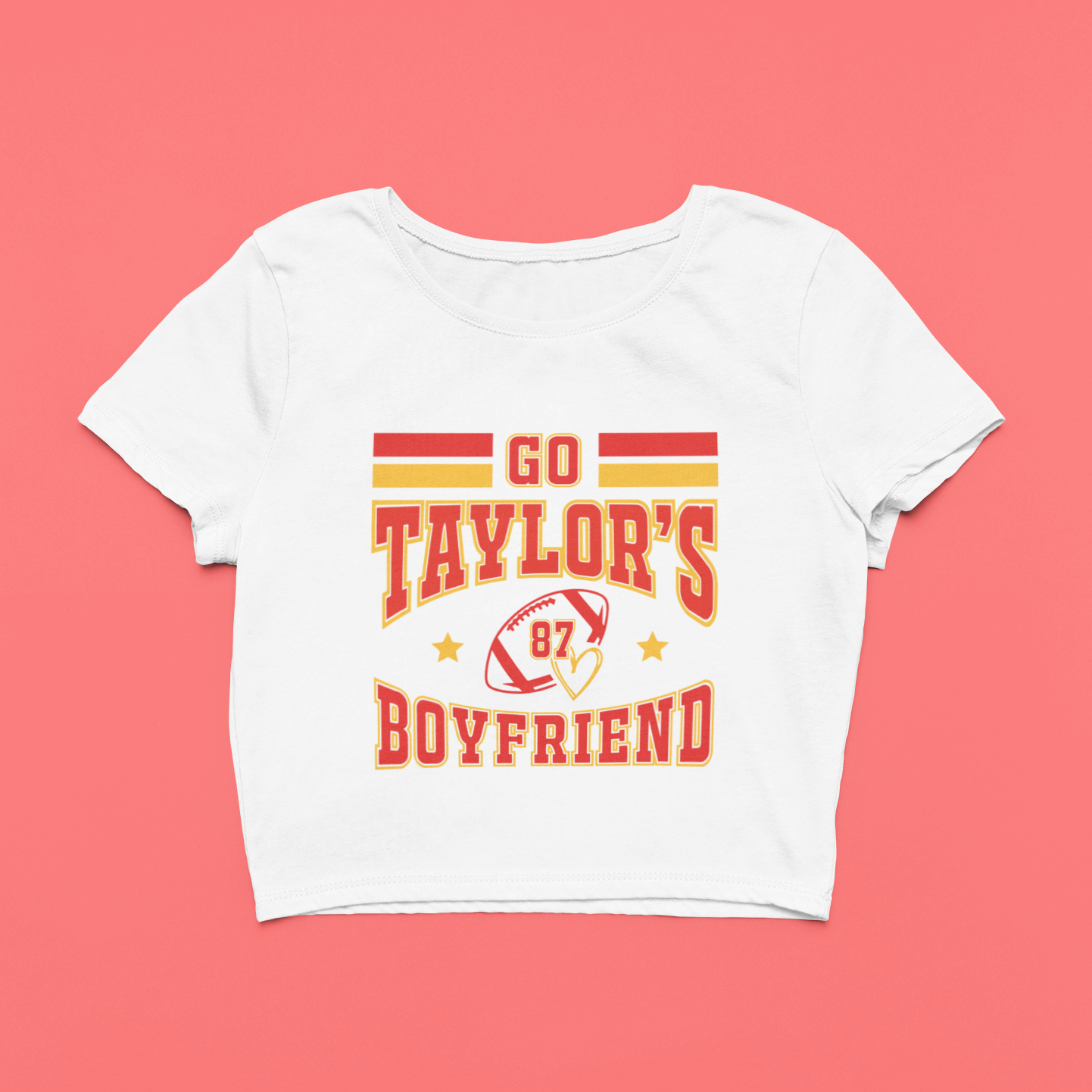 Go Taylors Boyfriend Chiefs Crop Top