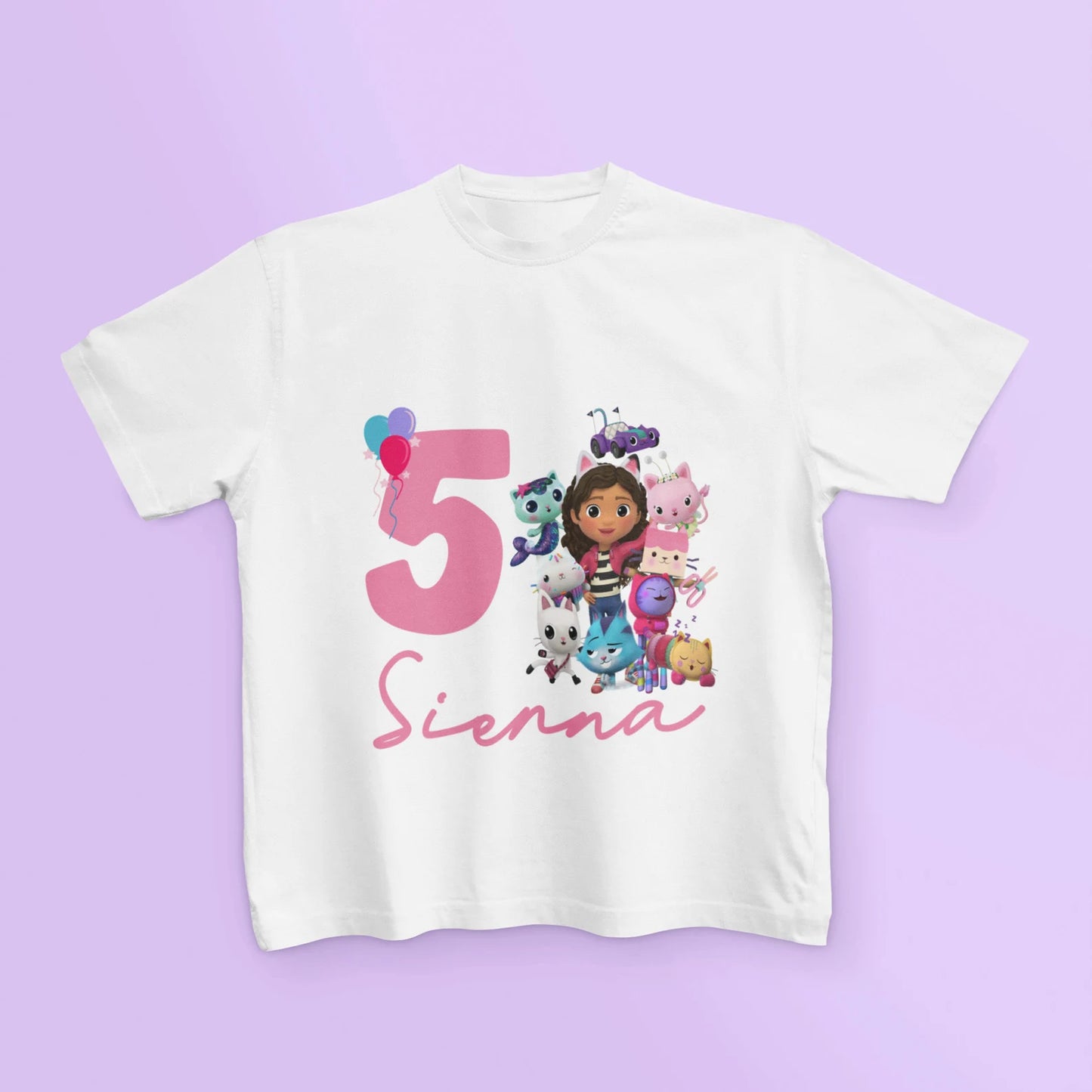 Gabby Dollhouse Personalised Birthday T Shirt
