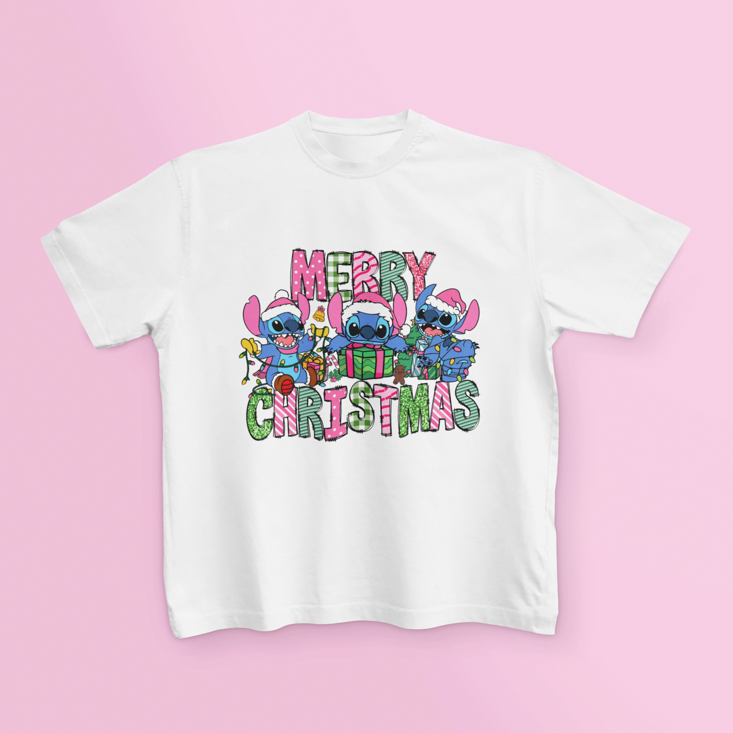 Orei Personalised Merry Christmas Cute T Shirt Matching Family Outfits | Custom Name Gift | Holiday / Festive Party