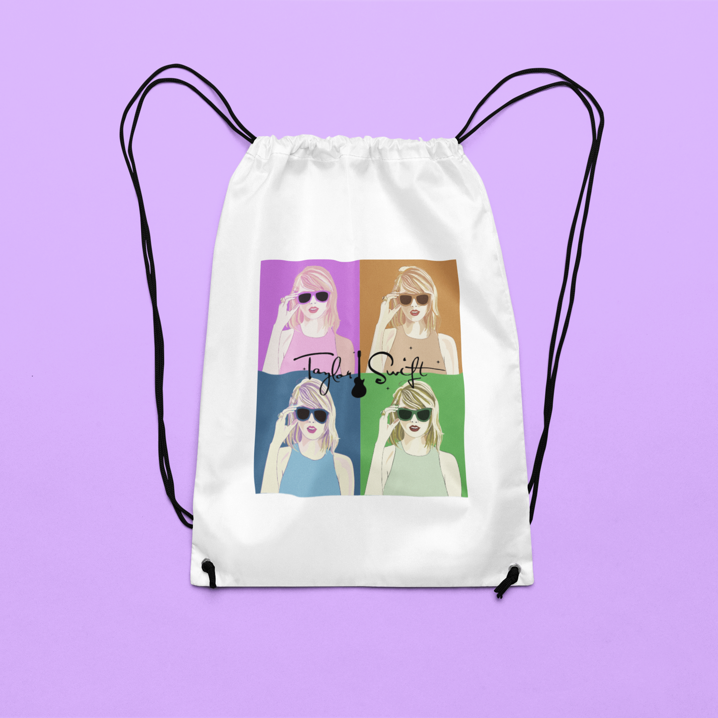 Personalised Kids Taylor Swift School Drawstring Sports Bag Gift