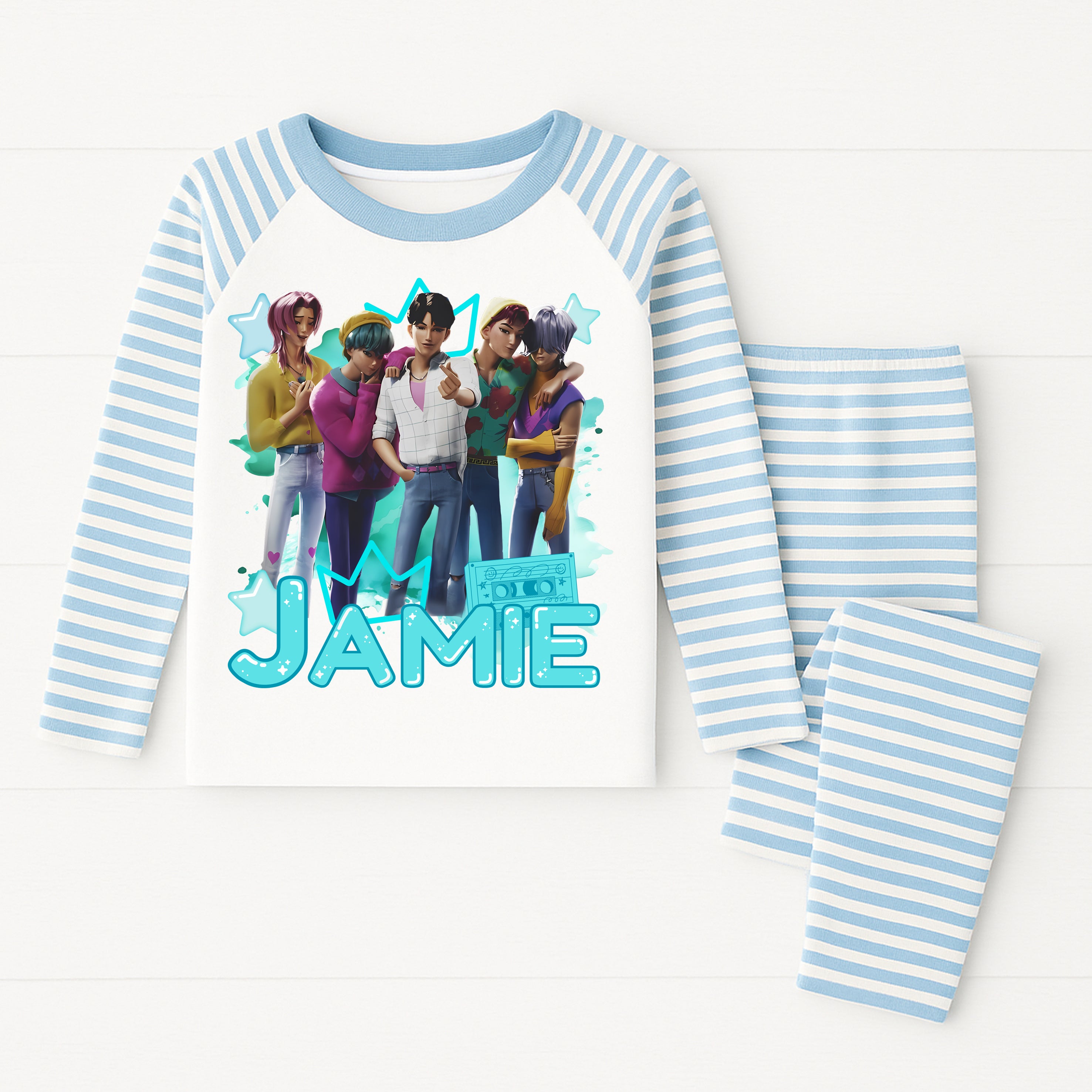 Personalised K-Pop Pyjamas for Boys – Cotton Sleepwear & Nightwear Gift