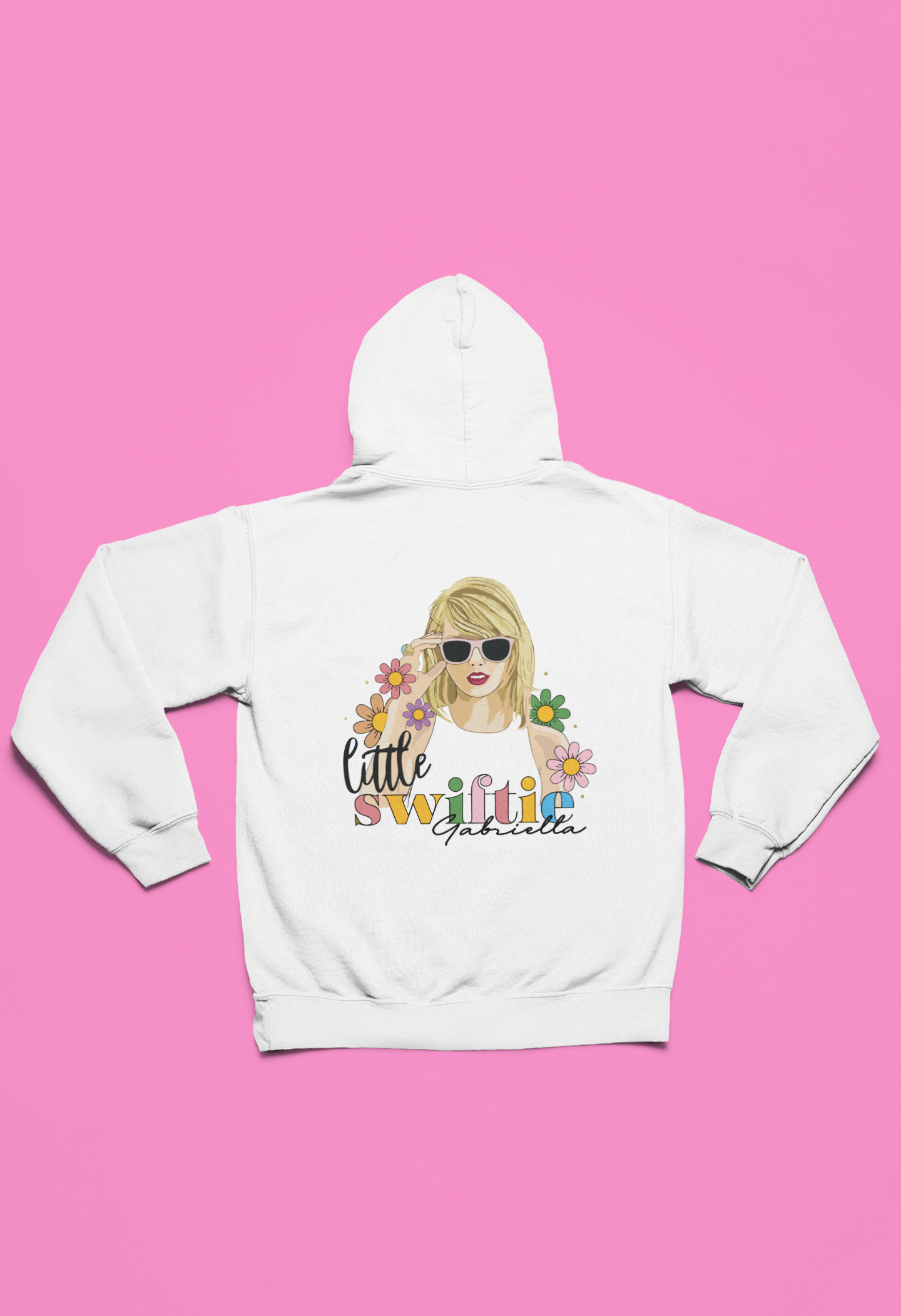 Personalised Little Swiftie Hoodie Rainbow