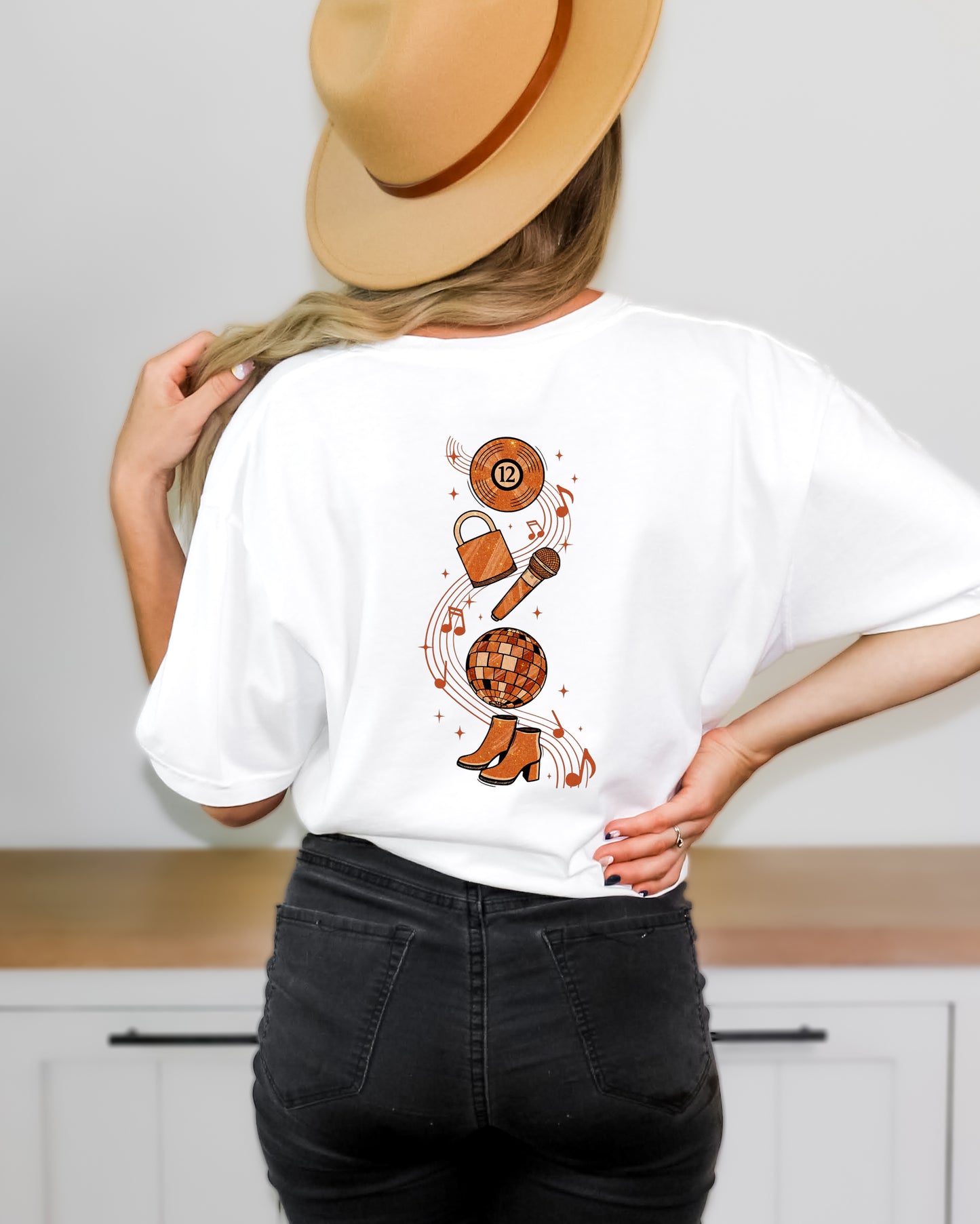 In My Showgirl Era Collage T-Shirt Graphic Tee | Unisex Gift Cotton Front & Back Print