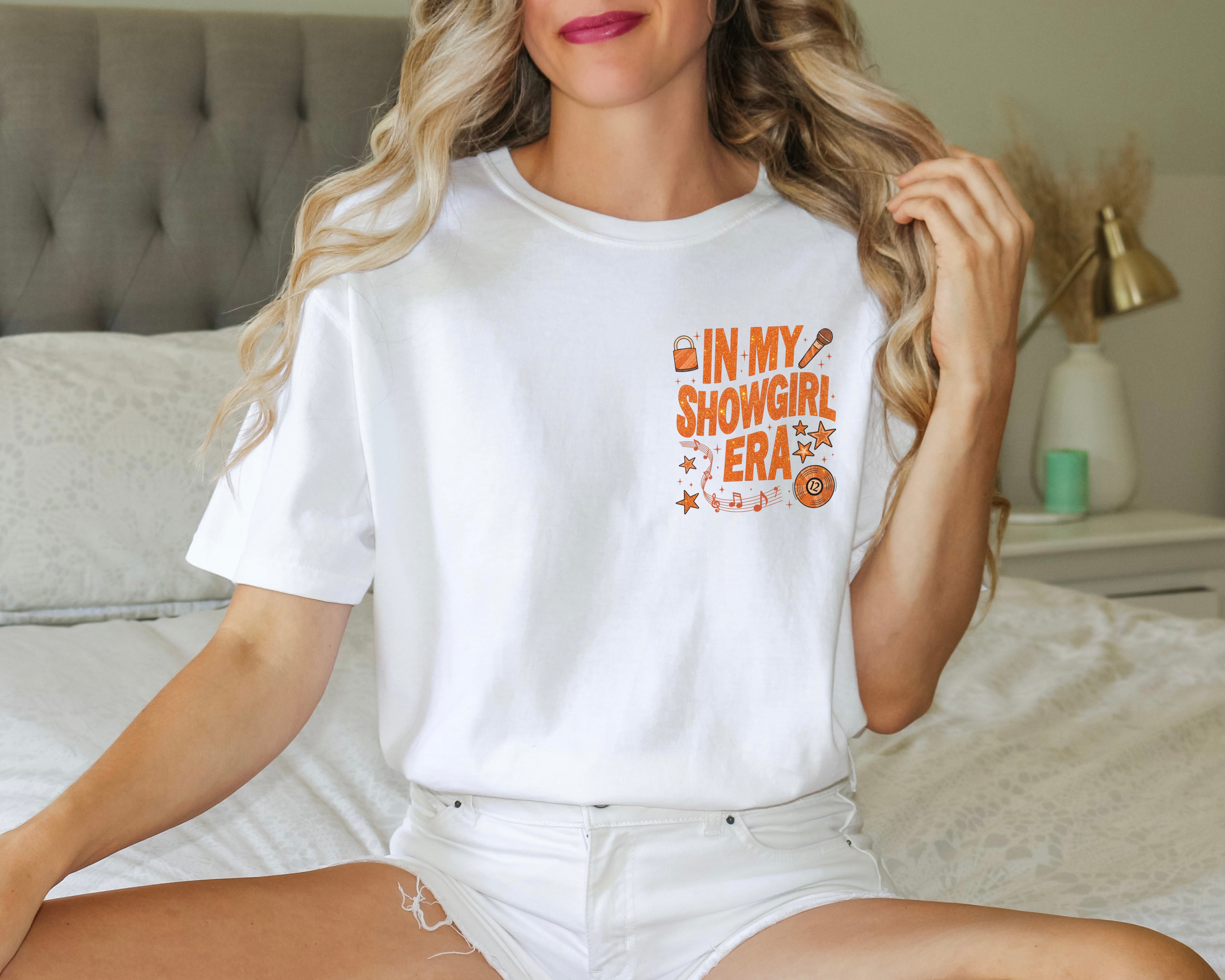 In My Showgirl Era Collage T-Shirt Graphic Tee | Unisex Gift Cotton Front & Back Print