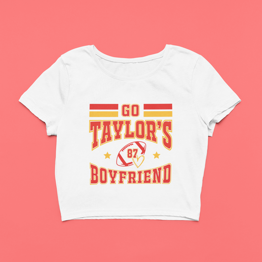 Go Taylors Boyfriend Chiefs Crop Top