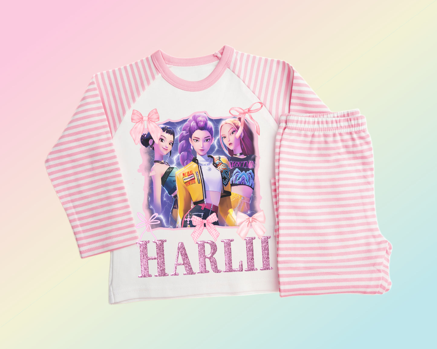Personalised K-Pop Pyjamas for Girls – Cute Cotton Sleepwear & Nightwear Gift