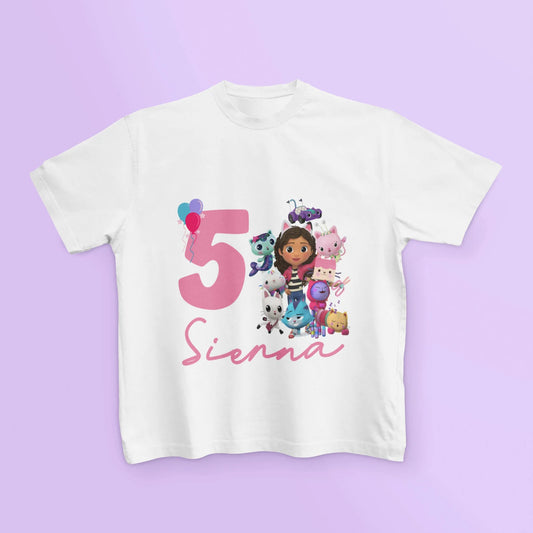 Gabby Dollhouse Personalised Birthday T Shirt