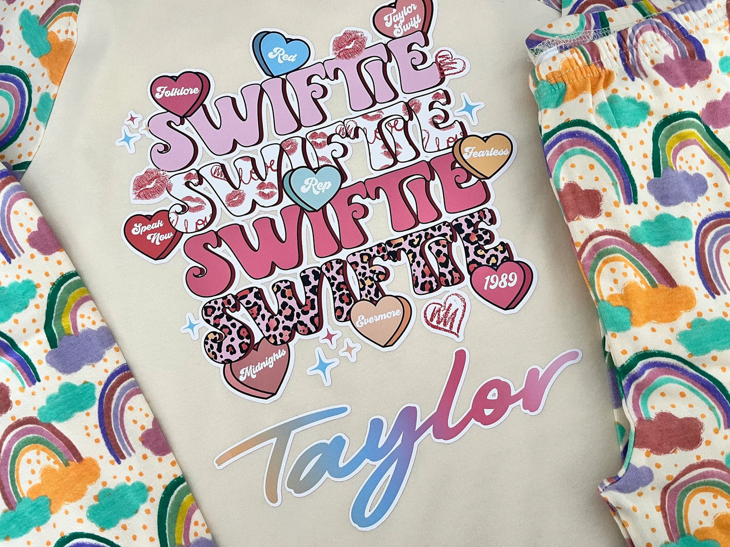 Swiftie Personalised Rainbow Pyjamas Kids Birthday Gift