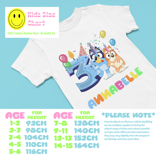 Bluey Personalised Birthday T Shirt