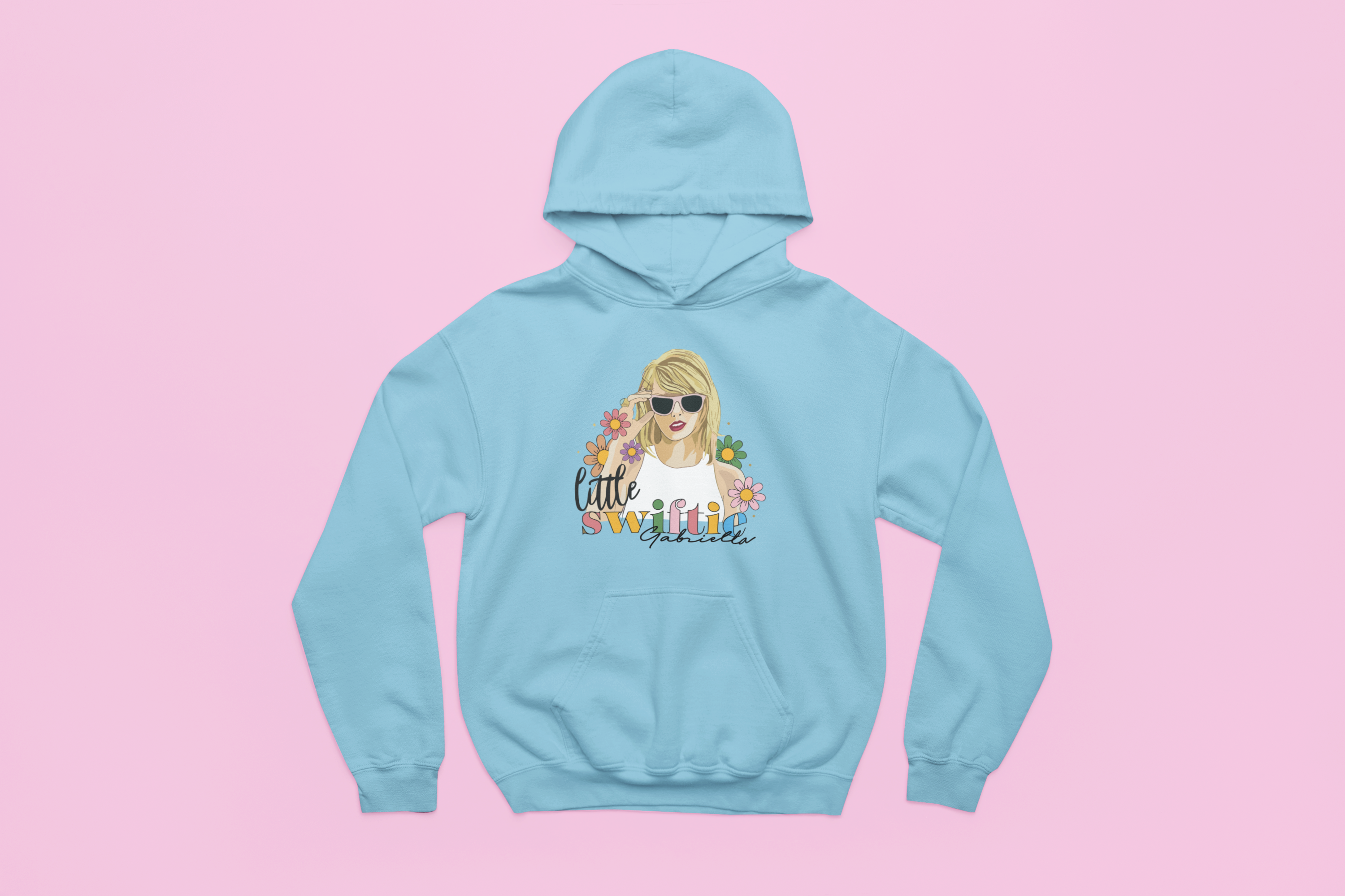 Personalised Little Swiftie Hoodie Rainbow