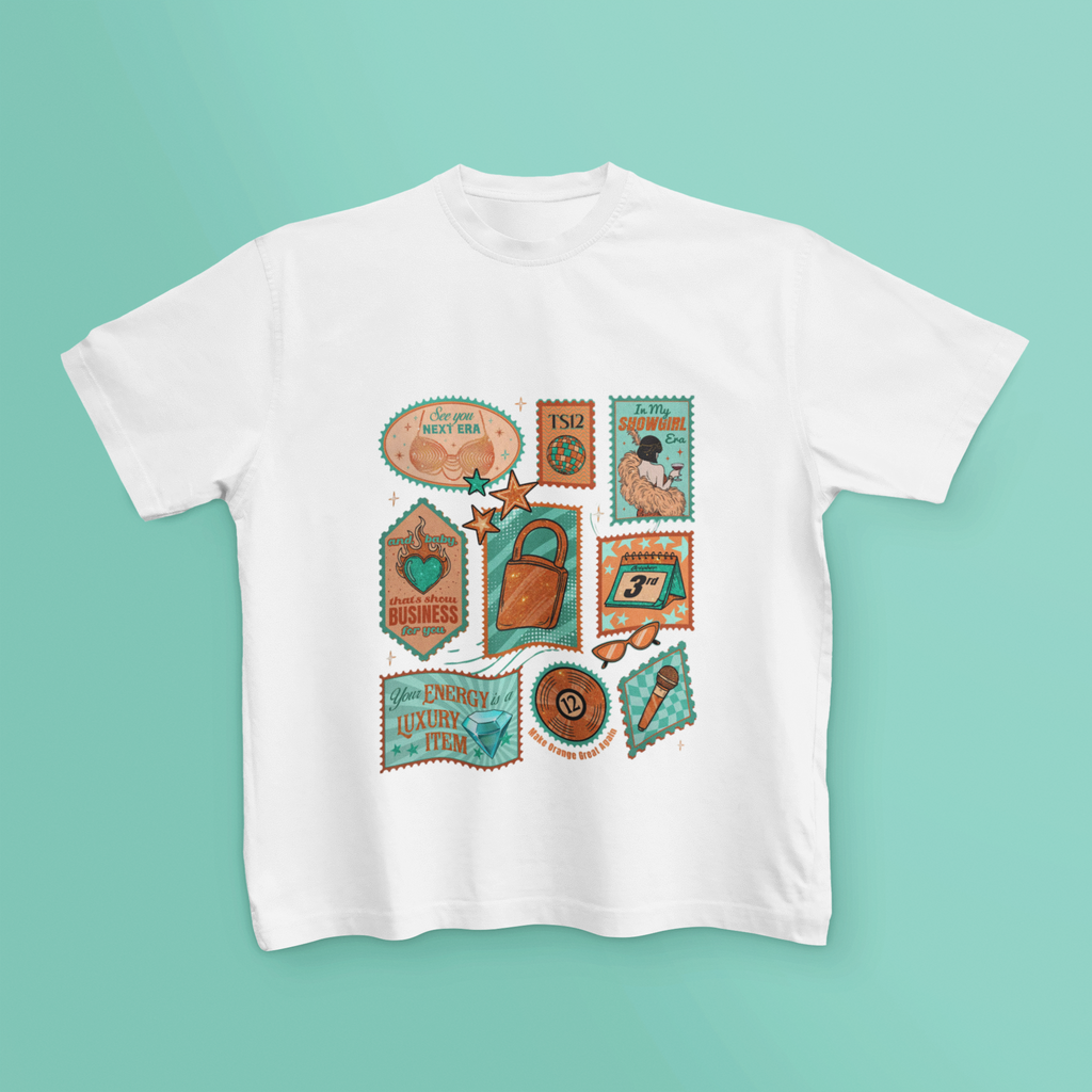 In My Showgirl Era Collage T-Shirt Graphic Tee | Unisex Gift Cotton