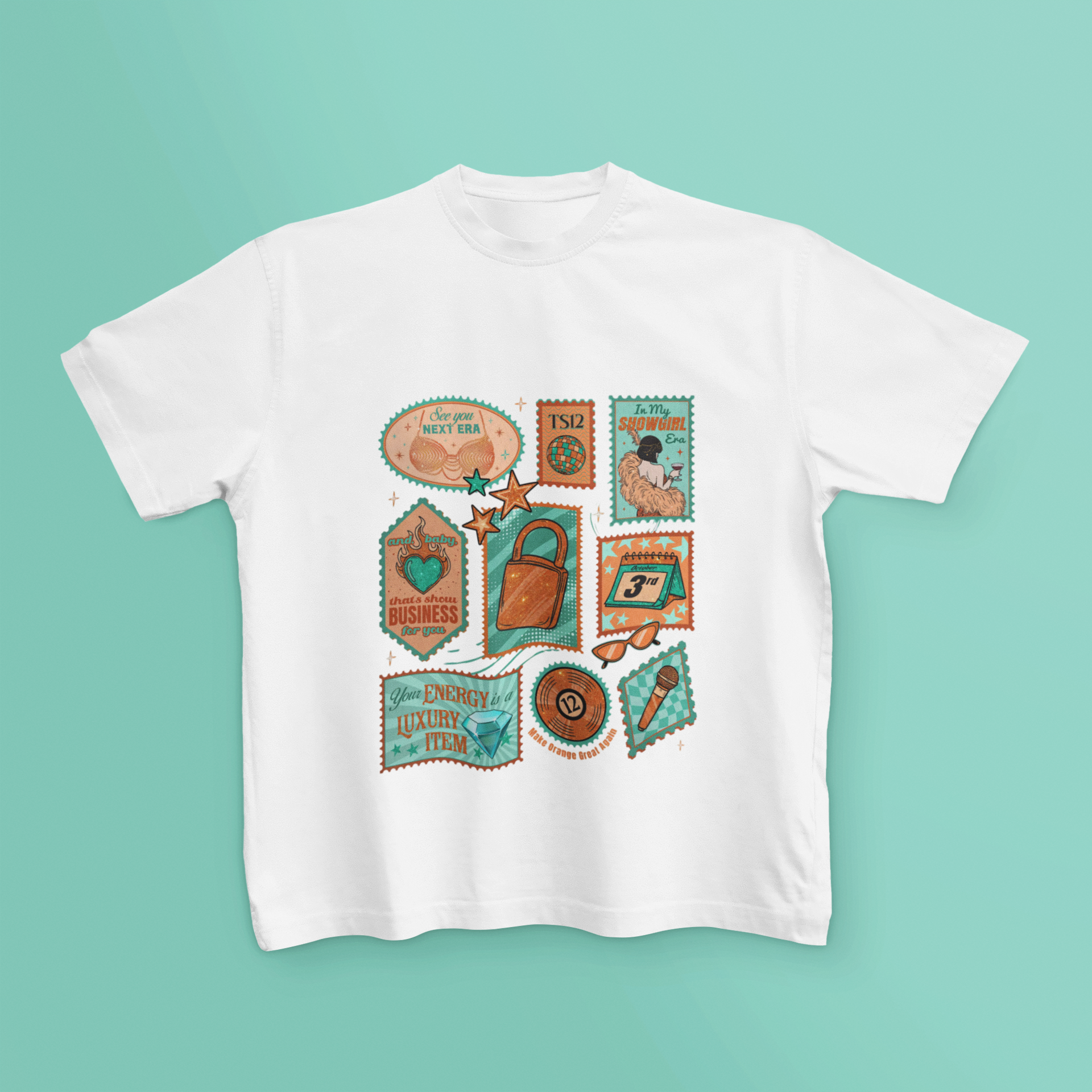 In My Showgirl Era Collage T-Shirt Graphic Tee | Unisex Gift Cotton