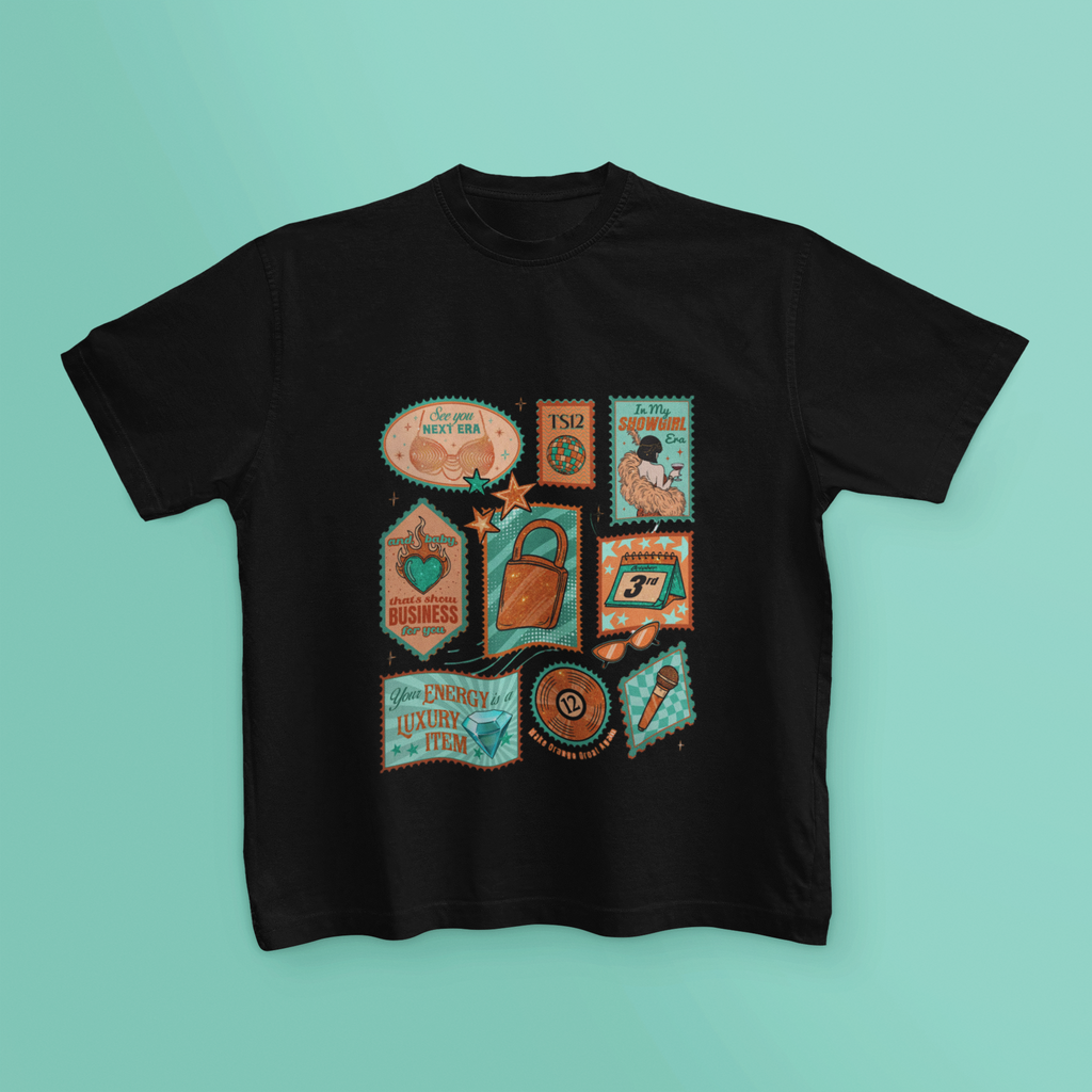 In My Showgirl Era Collage T-Shirt Graphic Tee | Unisex Gift Cotton