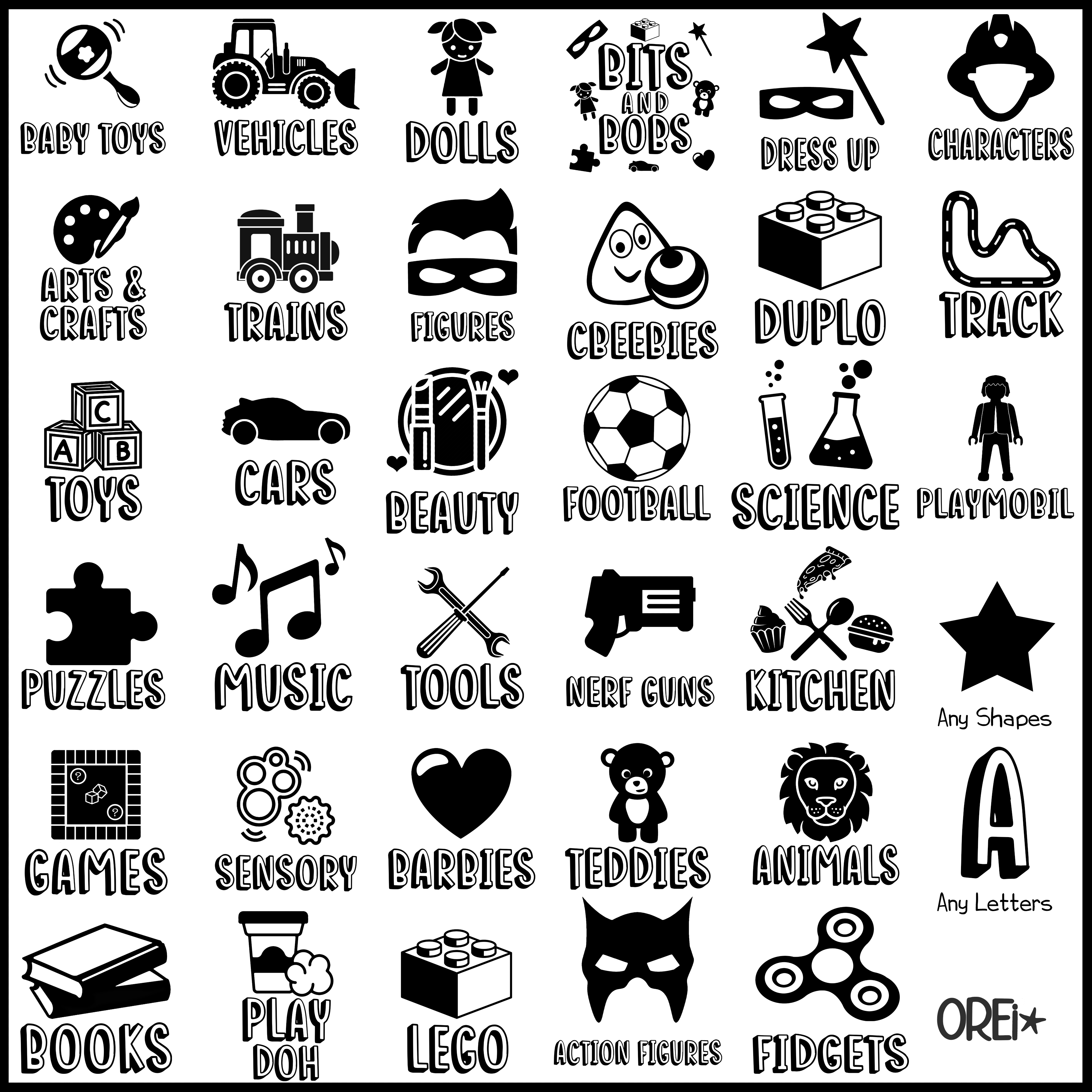 Ikea Drona/Kallax Toy Box Stickers