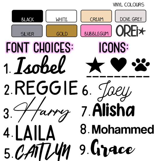 Personalised Name/Pet Sticker (8-12cm aprox)