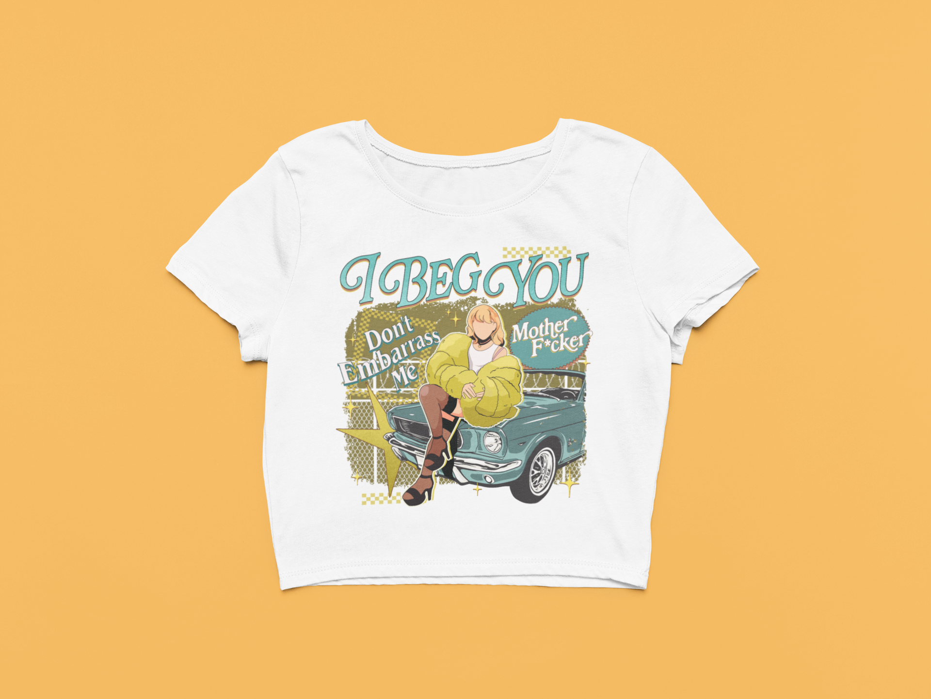 Don't Embarrass Me Please Sabrina Crop Top