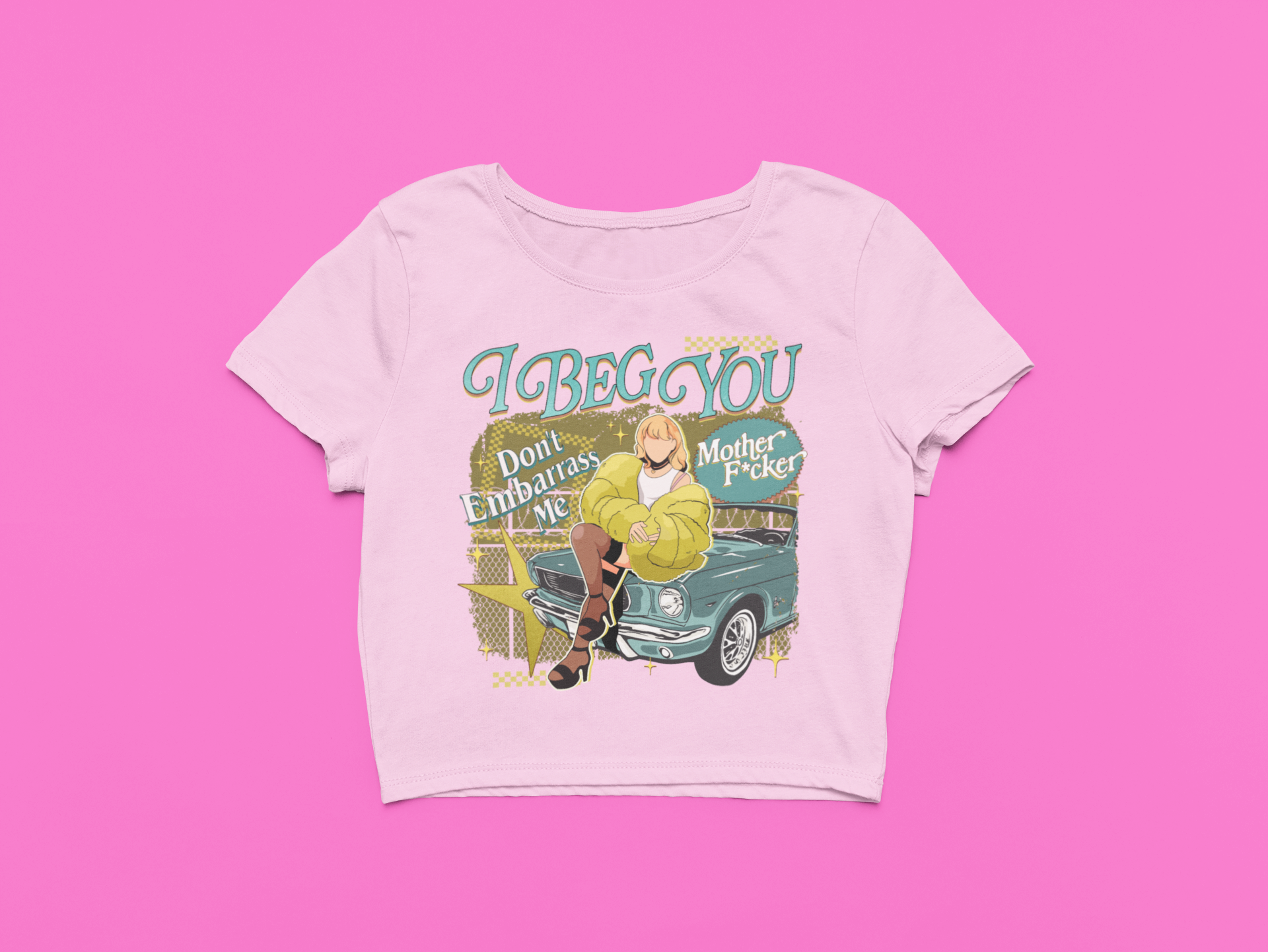 Don't Embarrass Me Please Sabrina Crop Top