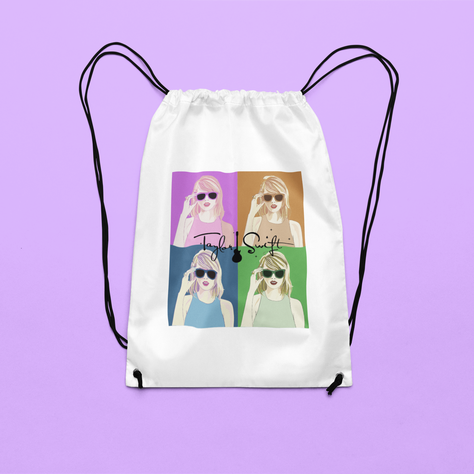 Personalised Kids Taylor Swift School Drawstring Sports Bag Gift