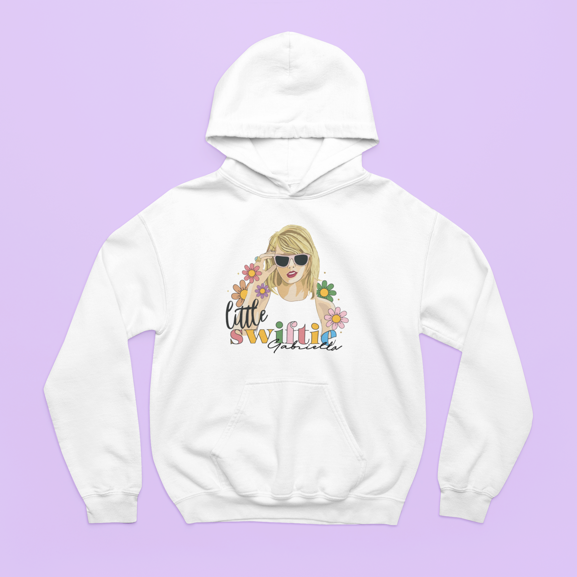 Personalised Little Swiftie Hoodie Rainbow